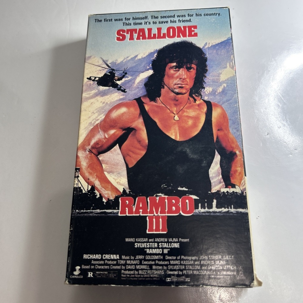 RAMBO III VHS (1988) Sylvester Stallone USA (IVE, Carlo Pictures Inc.)